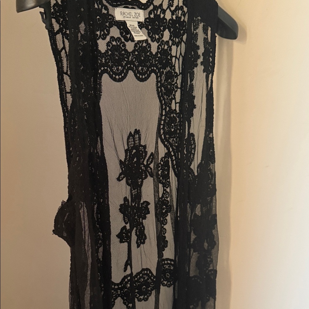 Rachel Zoe Black Lace Overlay Top